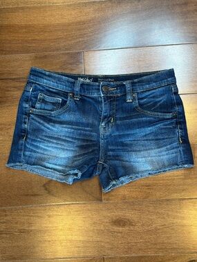 MOSSIMO DENIM Boyfriend-Style Dark Blue Denim Jean Shorts
